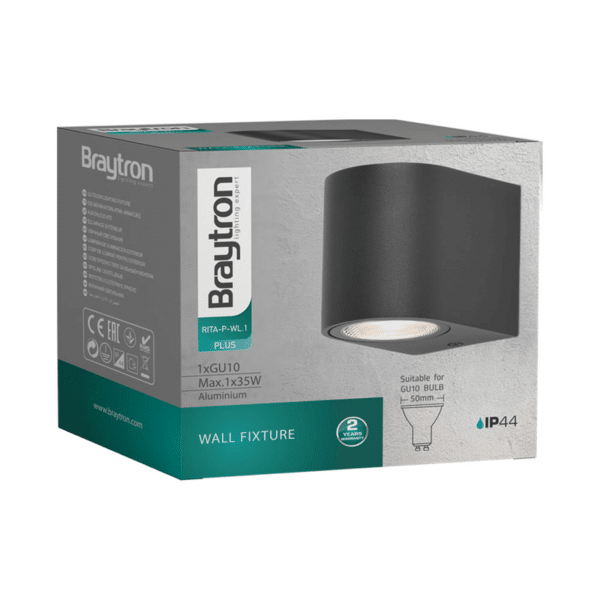 Nastenna lampa RITA 1xGU10 IP44 - Antracit - Image 4