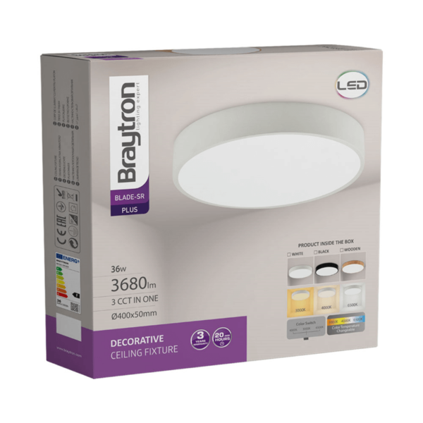 LED Stropné svietidlo BLADE 3u1 36W - Biele okruhle - Image 3